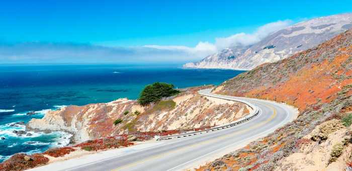 Road trip travel destinations for scenic drives